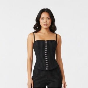 Vintage Frederick's of Hollywood pinstriped Corset Striped hook & eye closer